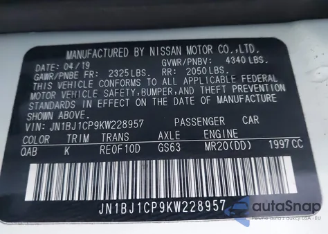 2019 Nissan Rogue Sport Sv из США, поврежденный, VIN JN1BJ1CP9KW228957